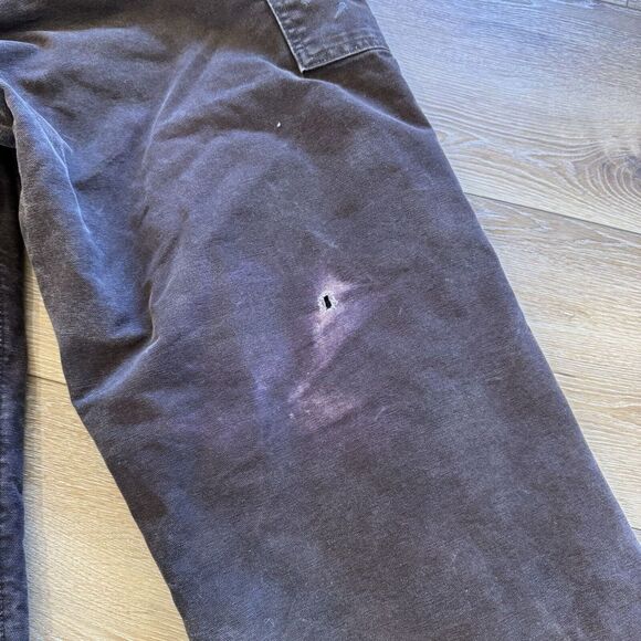 Carhartt Overalls Mens 44 x 32 Double Knee Dark Brown Lined Bibs Vintage R27 DKB - Picture 3 of 12
